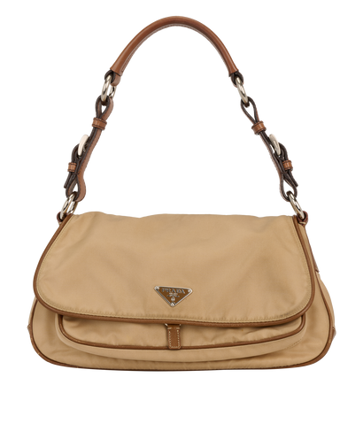 Shoulder Bag, &pound;275, Handbags, Brown, Nylon, Front view
